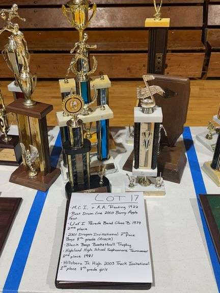 1922 MCI AA Reading, 2003 Barry Apple Fest Best Drumline, 1979 2nd Place U of I Parade Band Class B, 2001 2nd Place 8th Grade Track Dragon Invitational, No Date Boys Basketball Trophy, 1981 2nd Place Highland High School Sophomore Tournament, 2003 1st Place 8th Grade Girls HJHS Track Invitational