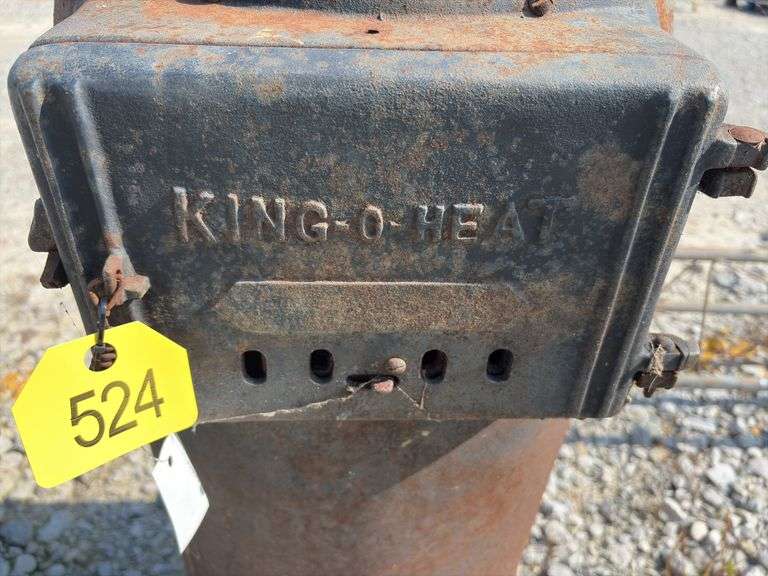 Upright King-O-Heat Wood Burner, no flue included, not rusted out,