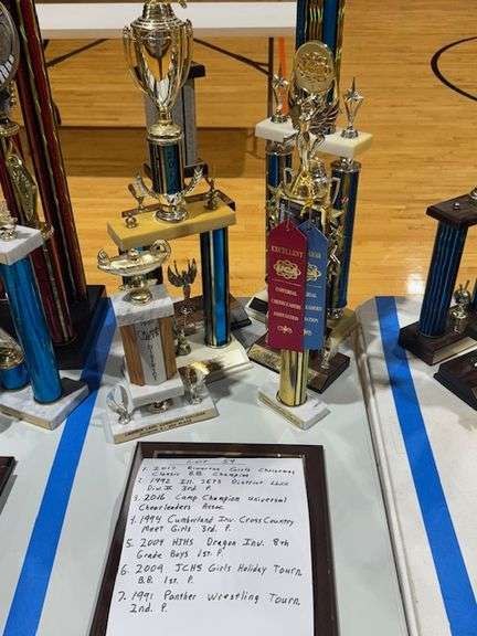 2017 Champion Riverton Girls Basketball Christmas Classic, 1992 3rd Place Division 2 IL JETS District LLCC, 2016 Camp Champion Universal Cheerleaders Association, 1994 3rd Place Cumberland Invite Girls Cross Country Meet, 2004 1st Place 8th Grade Boys HJHS Dragon Invite, 2009 1st Place JCHS Girls Holiday Basketball Tournament, 1991 2nd Place Panther Wrestling Tournament