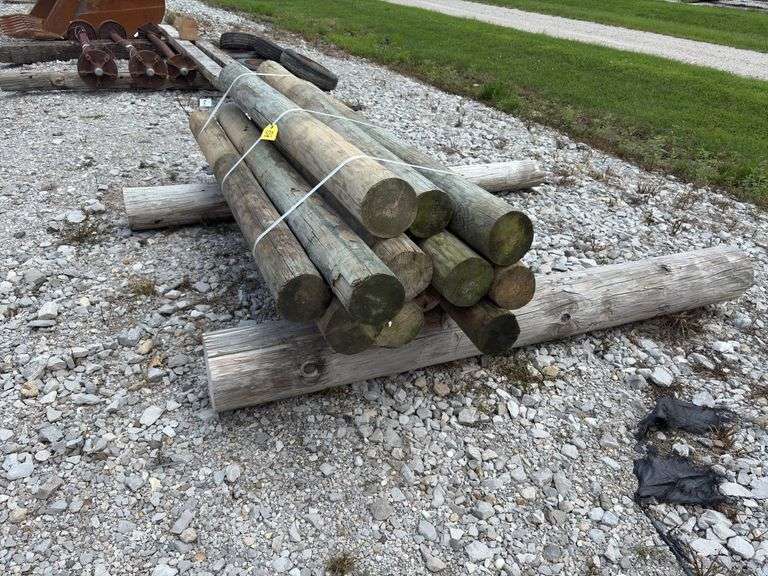 ( 12) 7’ Fence Post Womanized, 6” to 8” diameter,