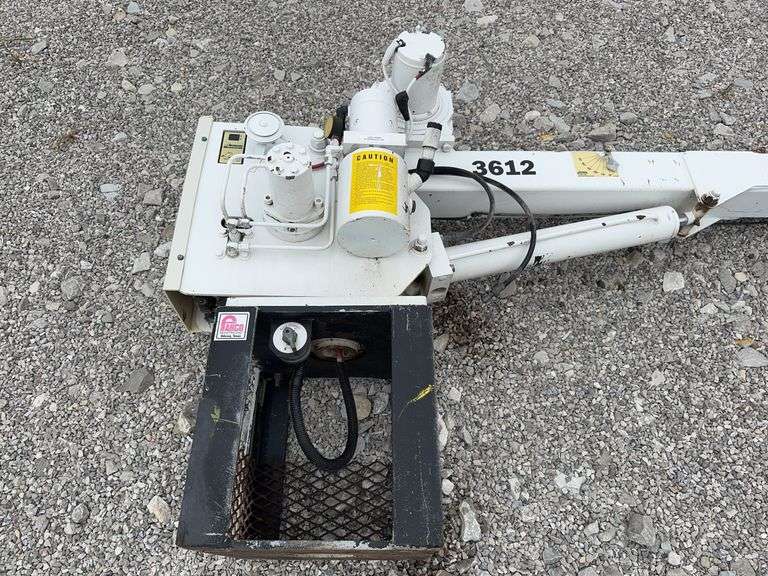 Lift Moore Truck Crane/Lift, 3600# @ 3 Feet Capacity, Model 3612, 15’ Reach, Hydraulic Over/ Electric, Hydraulic Hose Broken (Pictured)