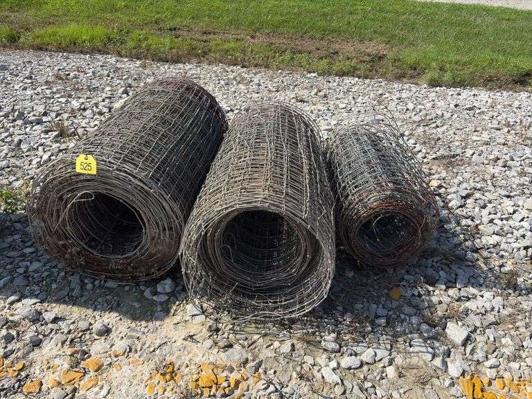 (2) rolls Woven Wire 39” tall unknown length, (1) roll woven wire 32” tall unknown length,