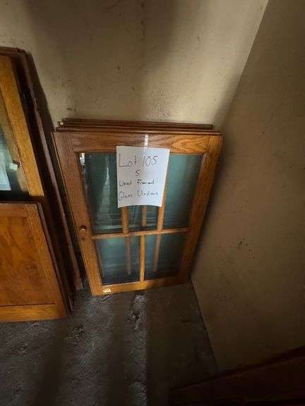(5) Wood frame glass windows