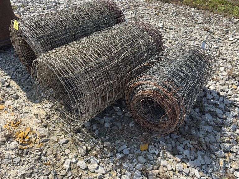 (2) rolls Woven Wire 39” tall unknown length, (1) roll woven wire 32” tall unknown length,