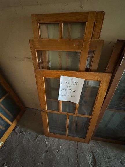 (5) Wood frame glass windows