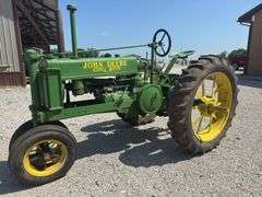 1937 John Deere B Tractor, Formerly Owned By Ray Hughes, Used As A Parade Tractor, 11.2 36 Firestone Rear Tires 90% Some Sidewall Dry Cracks, 5.5-16 SL Fronts (Dry Cracked) , Brakes Work, Pony Moto, Tractor Was Running When Parked, Fuel Tank Is Empty, Engine Is Free.