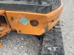 Case CX36B Mini Excavator, 698.6 hours, 12” Wide Rubber Tracks, 67” wide Blade, 36” Smooth Bucket, 18” Toothed Bucket, Pilot Controls, Hydraulic Thumb, Yanmar Diesel Engine Model #3TNV88-BPYB, 28 hp., Service at 671.9 hrs., Dent on Front and Side, 8,000 lb, 10’ Digging Depth,