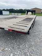 (TITLE) 2002 Load Master Gooseneck Flat Trailer, TITLE, 15’ Deck W/ 10’ Hydraulic Beaver Tail, 25’ Overall Length, Matching Delta LT 235/85/16 Radials 90% Tread, Good Oak Deck, New Spare Tire, Dual Axel W/Singles, Brakes Work, Selling For A Retiring Farmer.