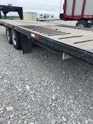 (TITLE) 2002 Load Master Gooseneck Flat Trailer, TITLE, 15’ Deck W/ 10’ Hydraulic Beaver Tail, 25’ Overall Length, Matching Delta LT 235/85/16 Radials 90% Tread, Good Oak Deck, New Spare Tire, Dual Axel W/Singles, Brakes Work, Selling For A Retiring Farmer.