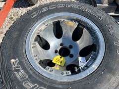 Cooper Discover A/T 31x10.50R15LT with 5 Hole Chrome Rims, 50% Tread