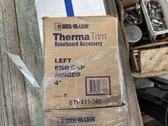 ThermaTrim Hydronic Baseboard Complete With 3/4” Element, 2 Sealed Boxes, 8’ Long, Box Each of Left Hand and Right Hand 4” End Cap Hinged