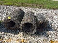 (2) rolls Woven Wire 39” tall unknown length, (1) roll woven wire 32” tall unknown length,