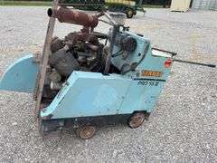 Target Pro 65II Concrete Saw, Starts and Runs, Self Propelled, 524 hrs on Wisconsin Gas Engine, Water Attachment