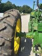 1937 John Deere B Tractor, Formerly Owned By Ray Hughes, Used As A Parade Tractor, 11.2 36 Firestone Rear Tires 90% Some Sidewall Dry Cracks, 5.5-16 SL Fronts (Dry Cracked) , Brakes Work, Pony Moto, Tractor Was Running When Parked, Fuel Tank Is Empty, Engine Is Free.