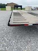 (TITLE) 2002 Load Master Gooseneck Flat Trailer, TITLE, 15’ Deck W/ 10’ Hydraulic Beaver Tail, 25’ Overall Length, Matching Delta LT 235/85/16 Radials 90% Tread, Good Oak Deck, New Spare Tire, Dual Axel W/Singles, Brakes Work, Selling For A Retiring Farmer.