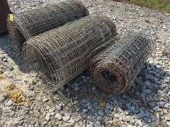 (2) rolls Woven Wire 39” tall unknown length, (1) roll woven wire 32” tall unknown length,