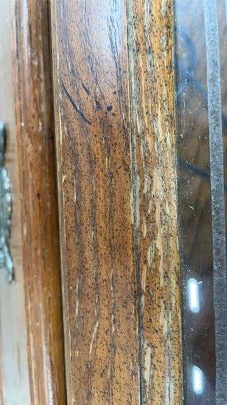 2 Door Glass Front Oak 10 Gun Locking Gun Cabinet (No Shipping On This Item))