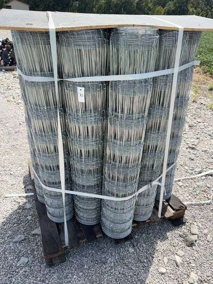 Unused Galvanized Field Fence, Approx 20 rolls, Unknown Length, 48” Tall, Ea. Roll is 8” diameter,