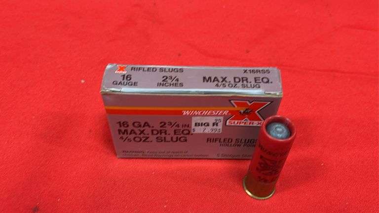 (5)Rds Winchester Super-X 16Ga 2 3/4" 4/5oz Rifled Slugs Hollow Point