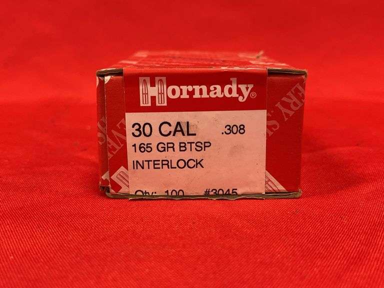 (100) Hornady 30 Cal 165Gr BTSP Interlock Bullets