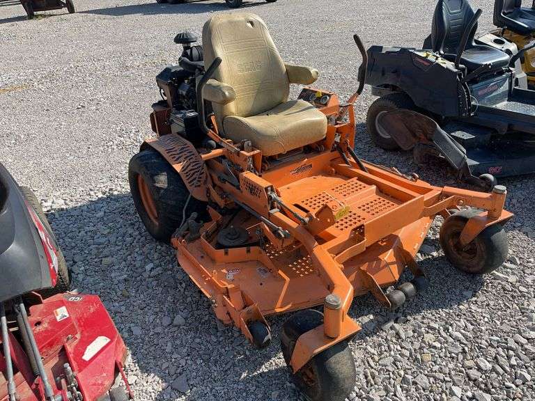 Scag Turf Tiger Zero Turn Mower, Liquid Cooled Kawasaki, 618 Hours, 27 HP, 61” Deck, Starts And Runs.