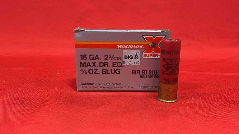 (5)Rds Winchester Super-X 16Ga 2 3/4" 4/5oz Rifled Slugs Hollow Point