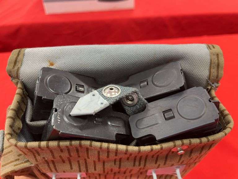 (4) 30 Rd AK Mags In East German Pouch (No Il Sales)