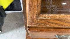 2 Door Glass Front Oak 10 Gun Locking Gun Cabinet (No Shipping On This Item))