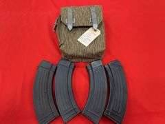 (4) 30 Rd AK Mags In East German Pouch (No Il Sales)