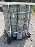 Unused Galvanized Field Fence, Approx 20 rolls, Unknown Length, 48” Tall, Ea. Roll is 8” diameter,