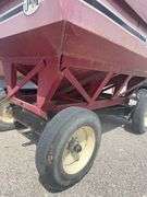 J & M 400 Bushel Gravity Wagon, 10.00 22.5 Truck Tires, Rust Free Heavy Gear, Spring Tongue, Nice Wagon
