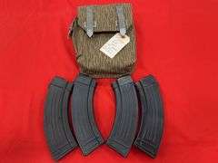 (4) 30 Rd AK Mags In East German Pouch (No Il Sales)