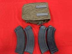 (4) 30 Rd AK Mags In East German Pouch (No Il Sales)