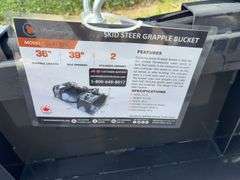 Unused Wuxi Wolverine Skid Steer Grapple Bucket, Model #GB-11-72W, Standard Flow Hydraulics, 39” Max Opening, Smooth Cutting Edge,