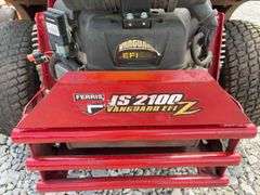 Ferris IS 2100Z Zero Turn Mower, Vanguard EFI 28 hp, 52” Deck, Commercial Grade, New Rear Tires, Front Tires hold air, 4 Shock Suspension, No Tears in Seat or Back, Starts and Runs, Missing Left Armrest,