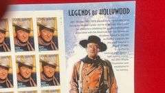 Sheet of "Legends of Hollywood" John Wayne 37 Cent Stamps