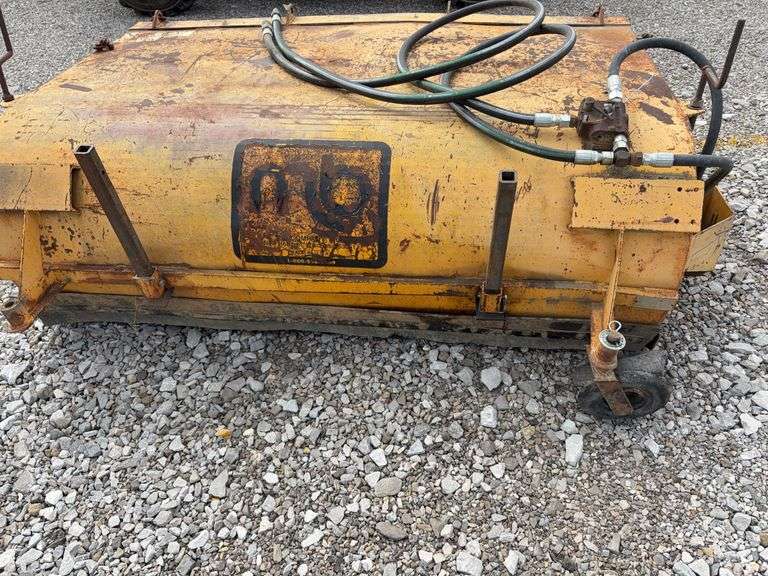 M-B Skid Steer Broom, Owner says it does work, Needs New Brush for it, 2 broken Front Wheels, Quick Attach,