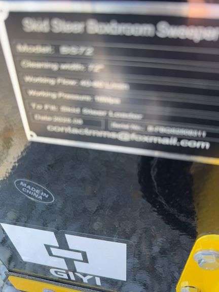 Unused GIYI Skid Steer Box Broom Sweeper, 72” Cleaning Width, Model GY-BS72B