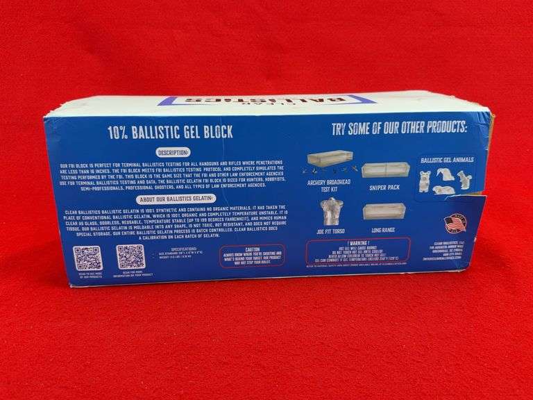 Clear Ballistics Gel Block