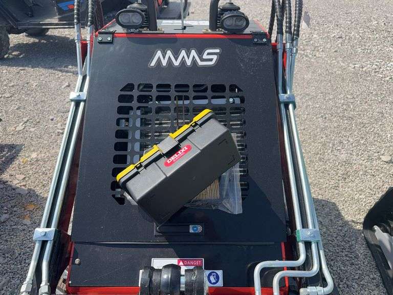 Unused MMS MS380R Stand On Mini Skidsteer, 7” Rubber Tracks , 43” Material Bucket,