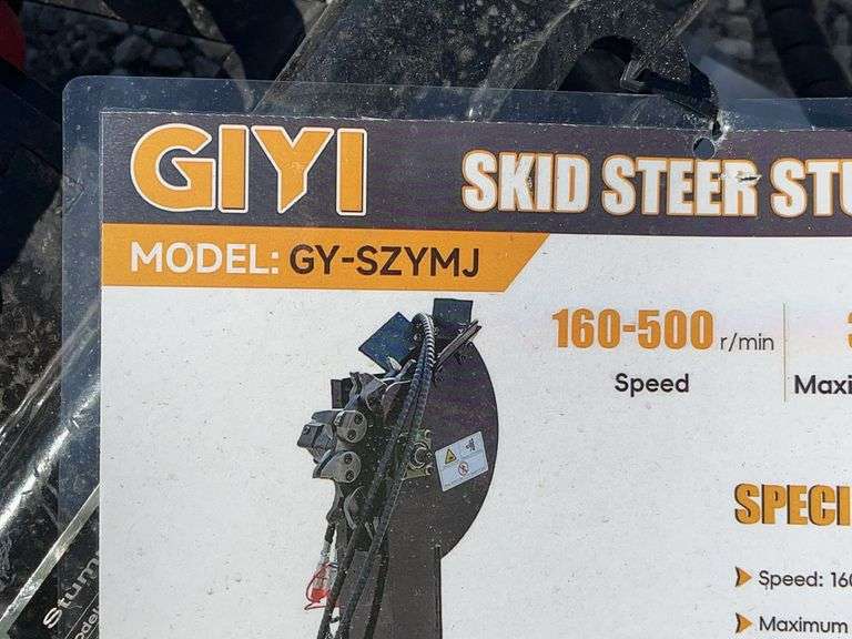 Unused Mini Skid Steer Stump Grinder, Model GY-SZYMJ