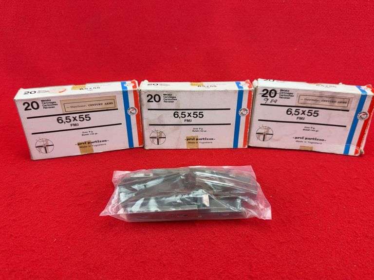 (49) Rds Prvi Partizan 6.5X55MM Ammo And Stripper Clips