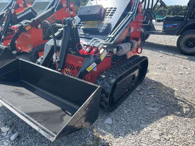 Unused MMS MS380 Stand On Mini Skidsteer, 7" Rubber Tracks, 43" Material Bucket 760 CC Gas Engine