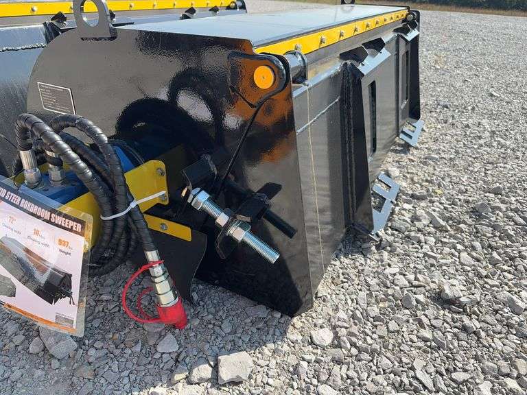 Unused GIYI Skid Steer Box Broom Sweeper, 72” Cleaning Width, Model GY-BS72B