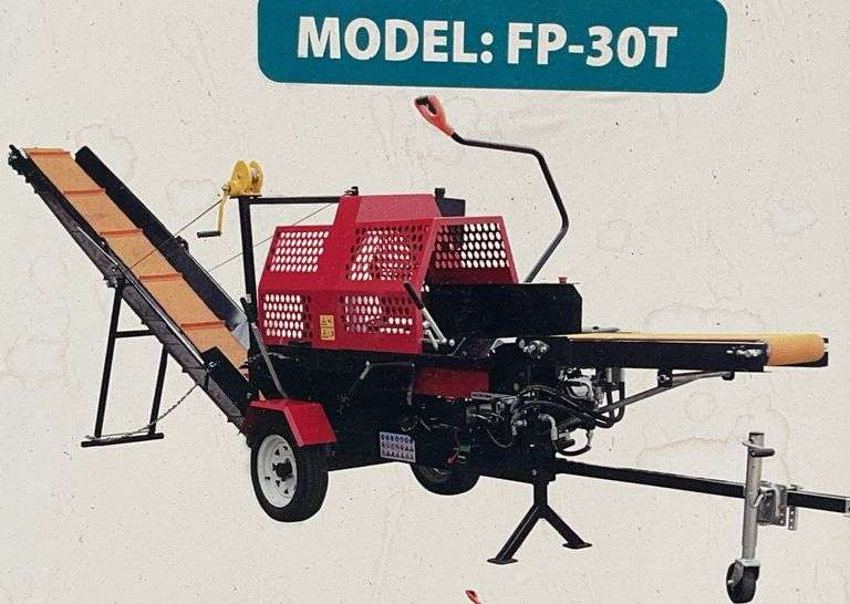 Unused AGT Firewood Log Splitter Processor With Conveyor, Model FP-30T
