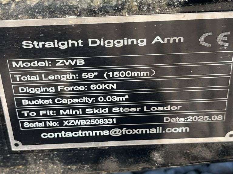 Unused GIYI Mini Skid Steer Backhoe, Model GY-ZWB, Total Length 59”, 3 Tooth Bucket, 12.5” Bucket