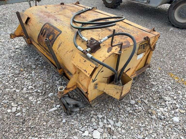 M-B Skid Steer Broom, Owner says it does work, Needs New Brush for it, 2 broken Front Wheels, Quick Attach,