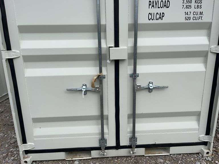 MMS 10’-3’’ container, measures 10’-1” long x 7’-3 1/2” wide x 8’-3” tall, swinging rear doors, Side walk door, sliding window, keyed lock on walk door, wood floor, container CTTN 0002089, Small Paint Scratches, Window Damage