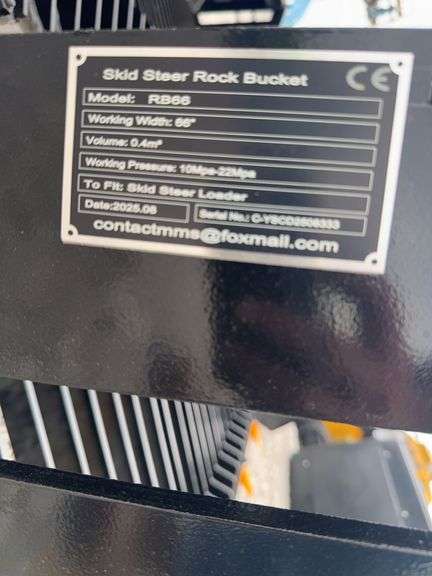 Unused GIYI 66” Rock Bucket, Skid Steer Mounted,