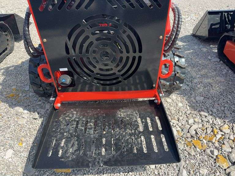 Unused MMS MS380 Stand On Mini Skidsteer, 7" Rubber Tracks, 43" Material Bucket 760 CC Gas Engine